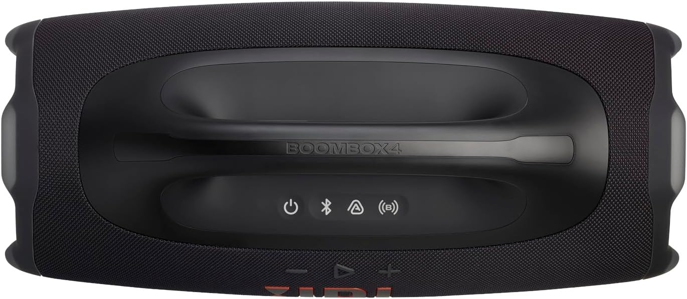 JBL Boombox 4 - Most Powerful Portable Waterproof Speaker with Massive Pro Sound, Up to 34 Hours of Playtime, & Multi-Speaker Connection by Auracast™ (Black)