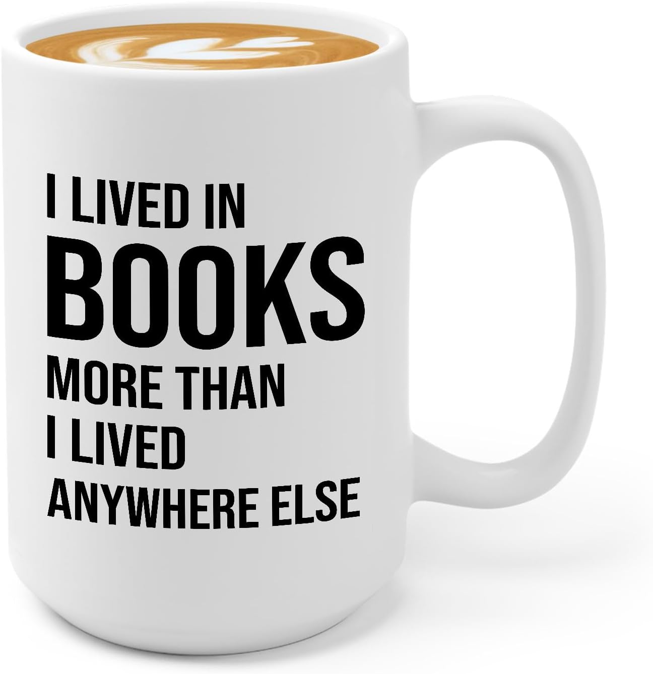 Book Lover Coffee Mug 15oz White -books more - Book Lovers Gifts Book Reader Gifts Book Club Gifts Book Reading Cup Reading Gifts