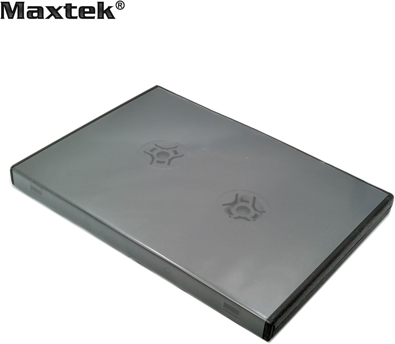 25 Pack Maxtek Standard 14mm Black Six (6) Disc DVD Cases with Double Sided Flip Tray and Outter Clear Sleeve