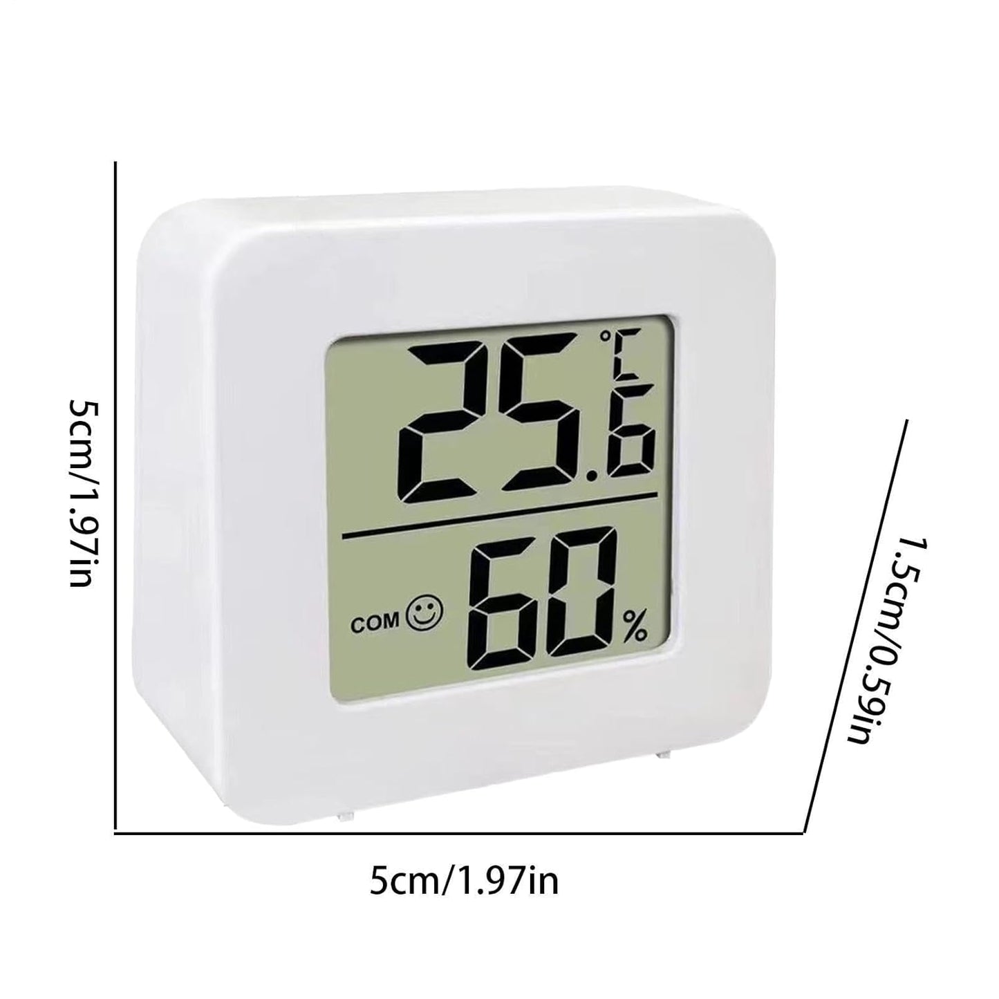Portable Digital Temperature Humidity Gauge, Indoor Hygrometer Meter, LCD Thermometer with Accurate Sensor, Compact Home Humid Monitor, Indoor Climate Tracker for Room Office Bedroom