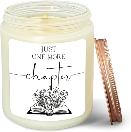 Book Candle,Book Lovers Gift Ideas, Librarian Gifts,Just One More Chapter Lavender Candle, Bookworm Gifts, Reading Candle, Boho Floral Book Scented Candles