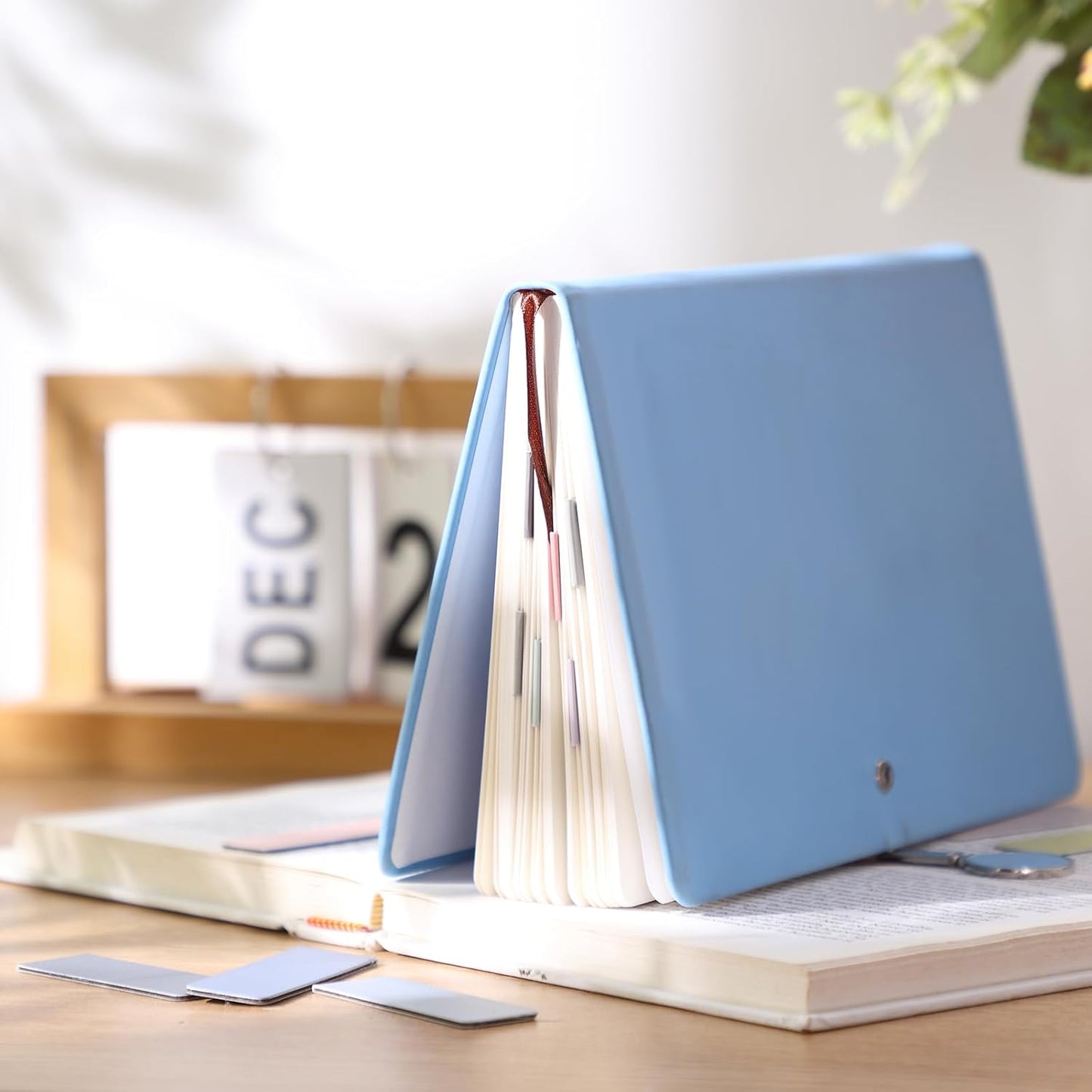 2 Pack USB Rechargeable Book Light Clip on LED Reading Light Portable Reading Lamp with 15 Magnetic Bookmarks for Book Lovers Adults Reading Gifts, 3 Amber Colors 5 Brightness(Classic)
