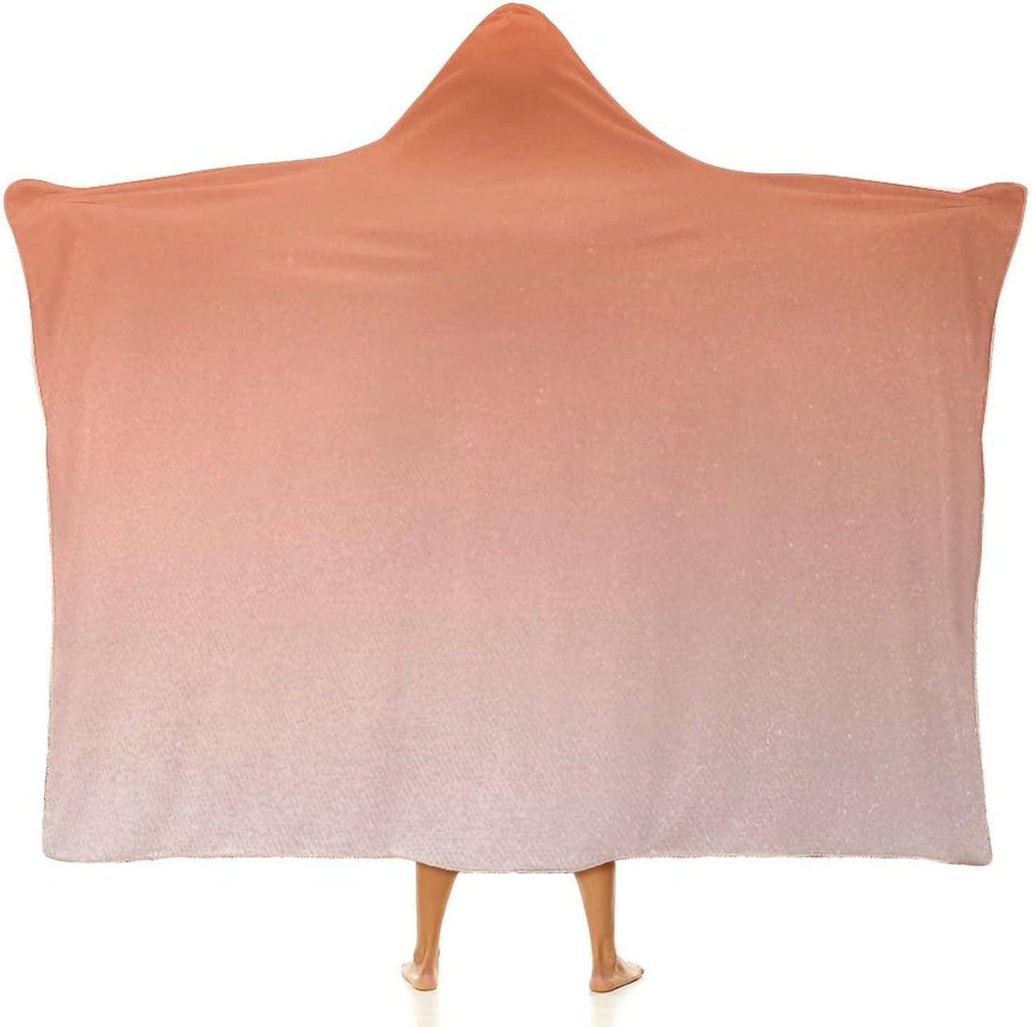 Throw Blankets, Ombre Wearable Hooded Blanket for Adults, Scorching Sunset in The Hot Desert Inspired Dusk, Soft Warm Cozy, 50 x 60inches, Studying Reading Snuggling Napping Office, Orange