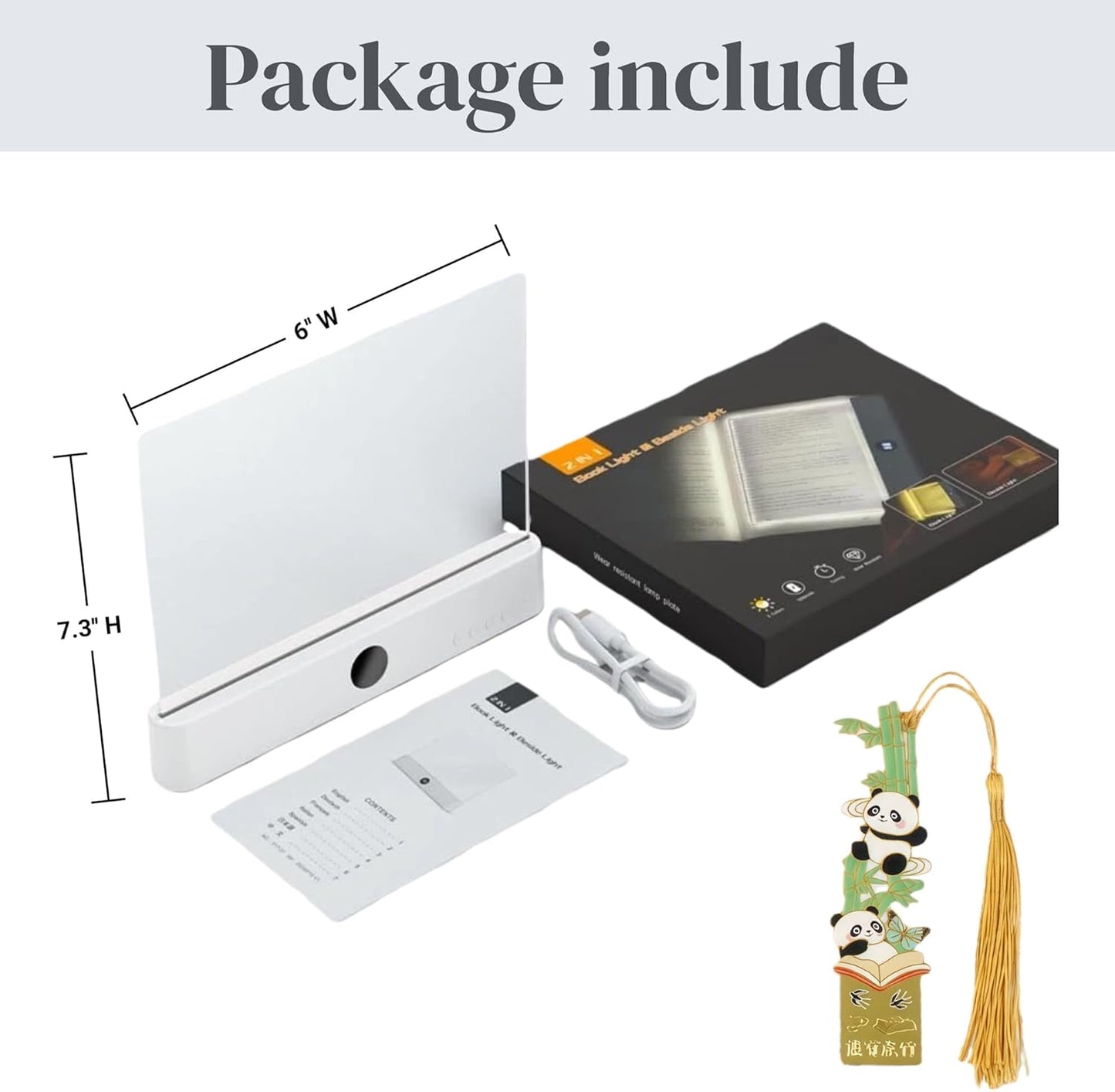 Book Light for Reading in Bed, Rechargeable Reading Light with 3 Color Modes & Timer, Dimmable LED Page Light for Kids, Women, Men - Perfect Night Reading Lamp & Gift for Book Lovers (White)