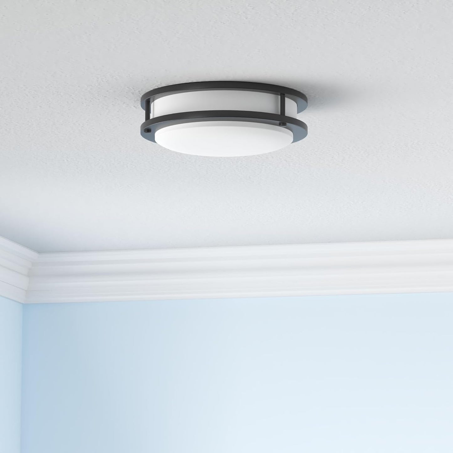 CLOUDY BAY 12 Inch LED Smart Flush Mount Ceiling Light,20W 2700K-6500K,4W RGB Color Compatible with Alexa and Google Home Assistant,Oil Rubbed Bronze