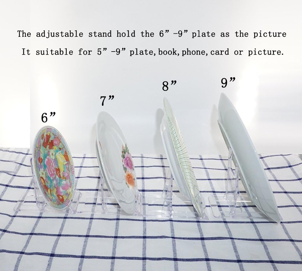 Artliving Two Part Adjustable Clear Acrylic Plastic Display Stand Easel (set of 6)