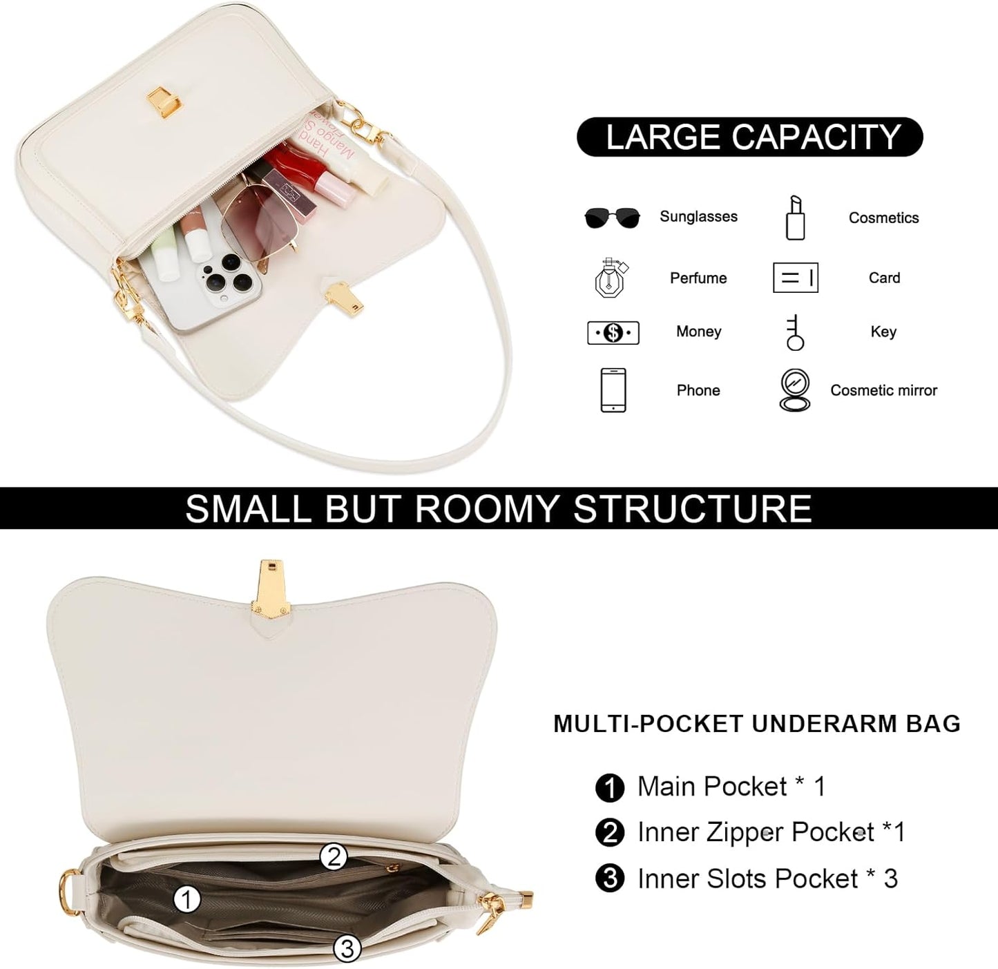KKXIU Small Shoulder Bag for Women Cute Purses Mini Hobo Handbag Trendy Clutch Purse