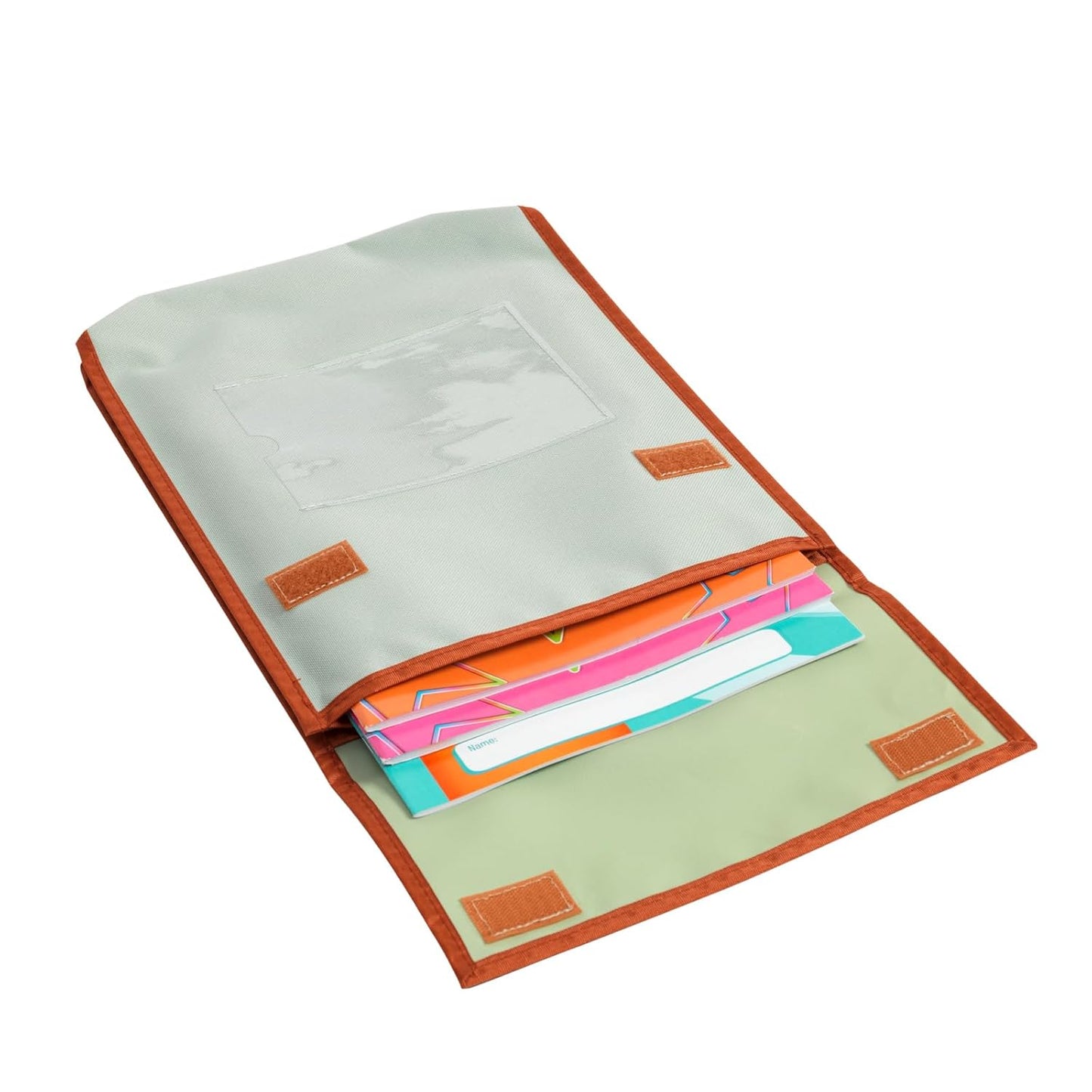 Really Good Stuff Store More Medium Book Pouch, Single, Mint, Stitched-On Handle, Clear Name Tag Pocket, Durable Fabric, Water Resistant, Send Home Books and Homework