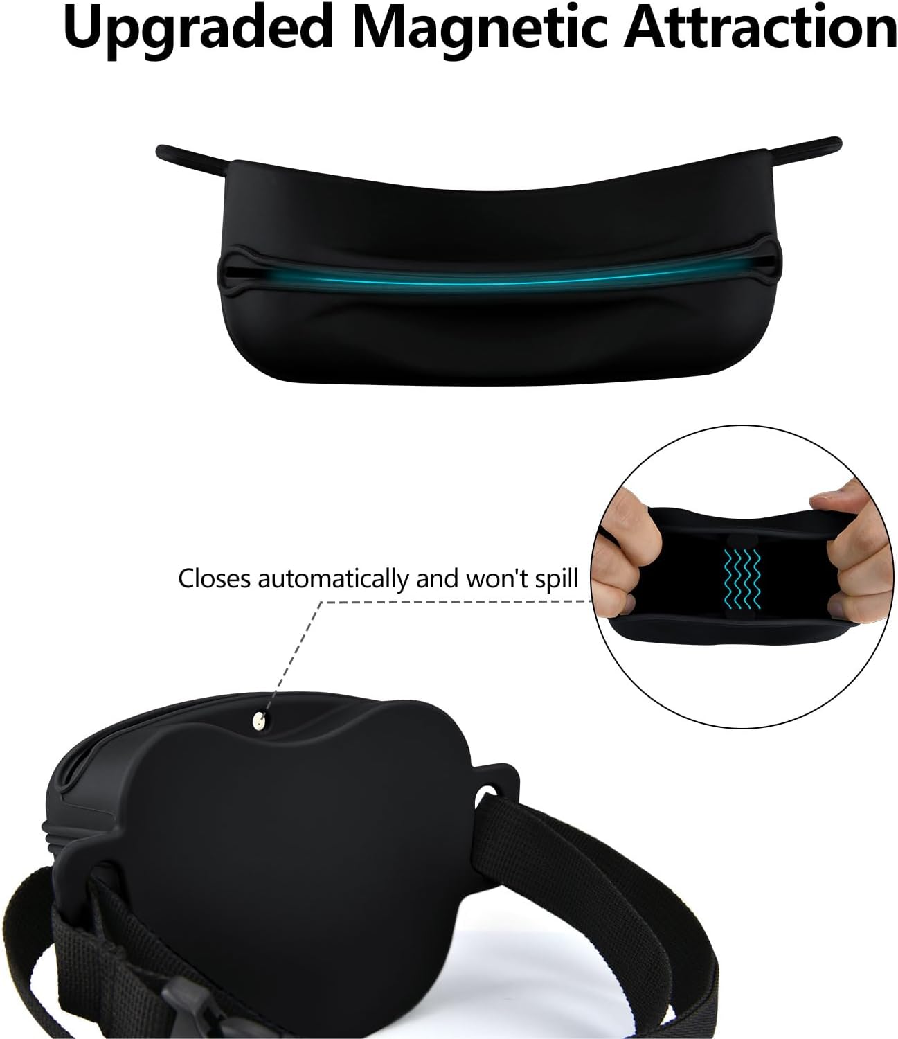 Pet Training Snack Pouch with Clicker 2.0 Upgraded Magnetic Closure, 1.66 Cup Silicone Belt for Dog Treats，Perfect for Exercising and Walking