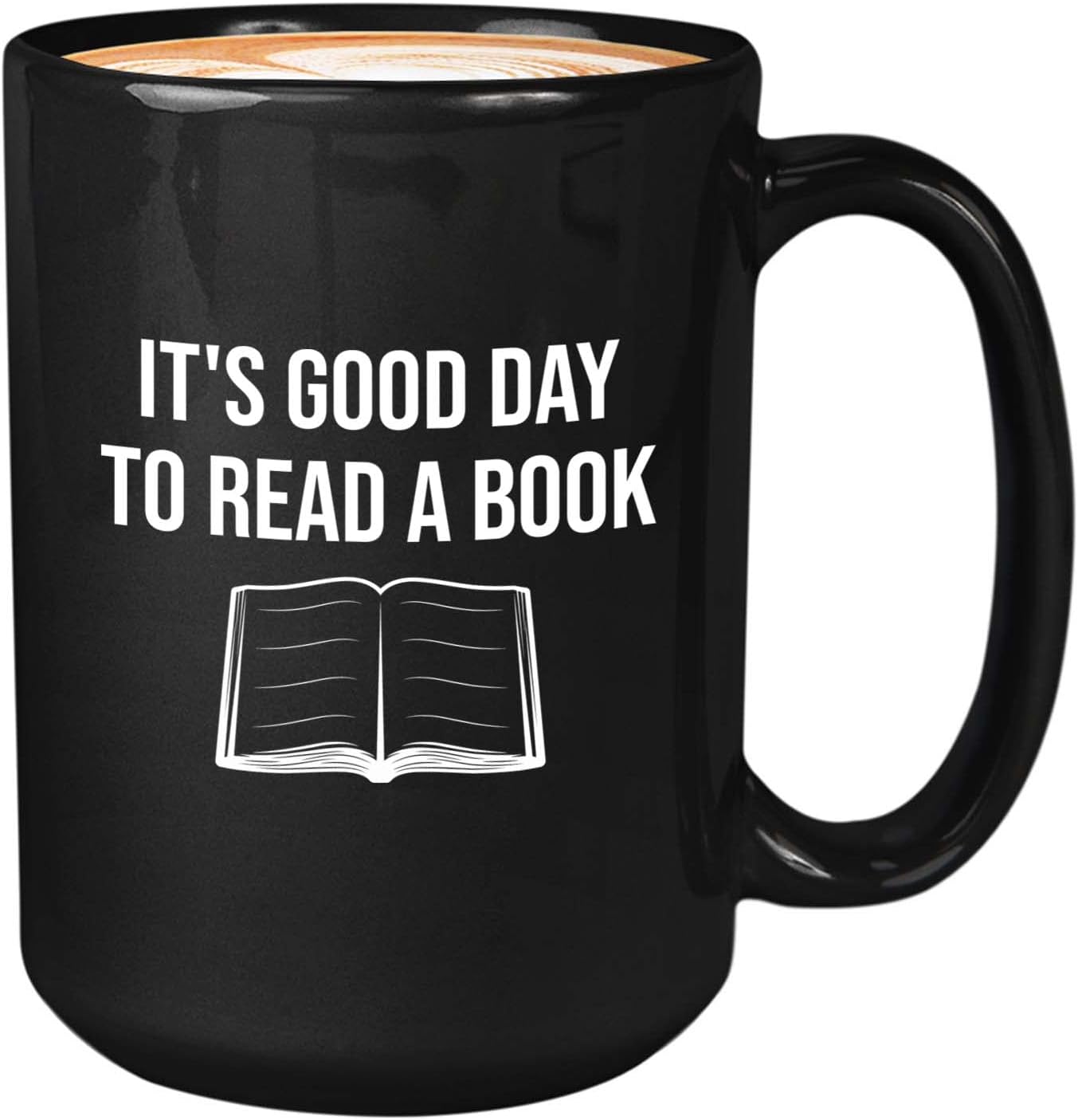 Bubble Hugs Writer Coffee Mug 15oz Black - It's good Day to read a book - Reading Book Lover for Bookworm Bibliophile Librarians Author Readers Bookish