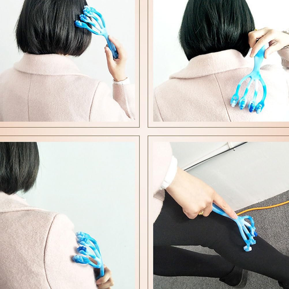 Healifty Handheld Four Claws Roller Massager 7.48 Inch Compact Muscle Massage Tool for Neck Foot Body Head Relief Portable Design