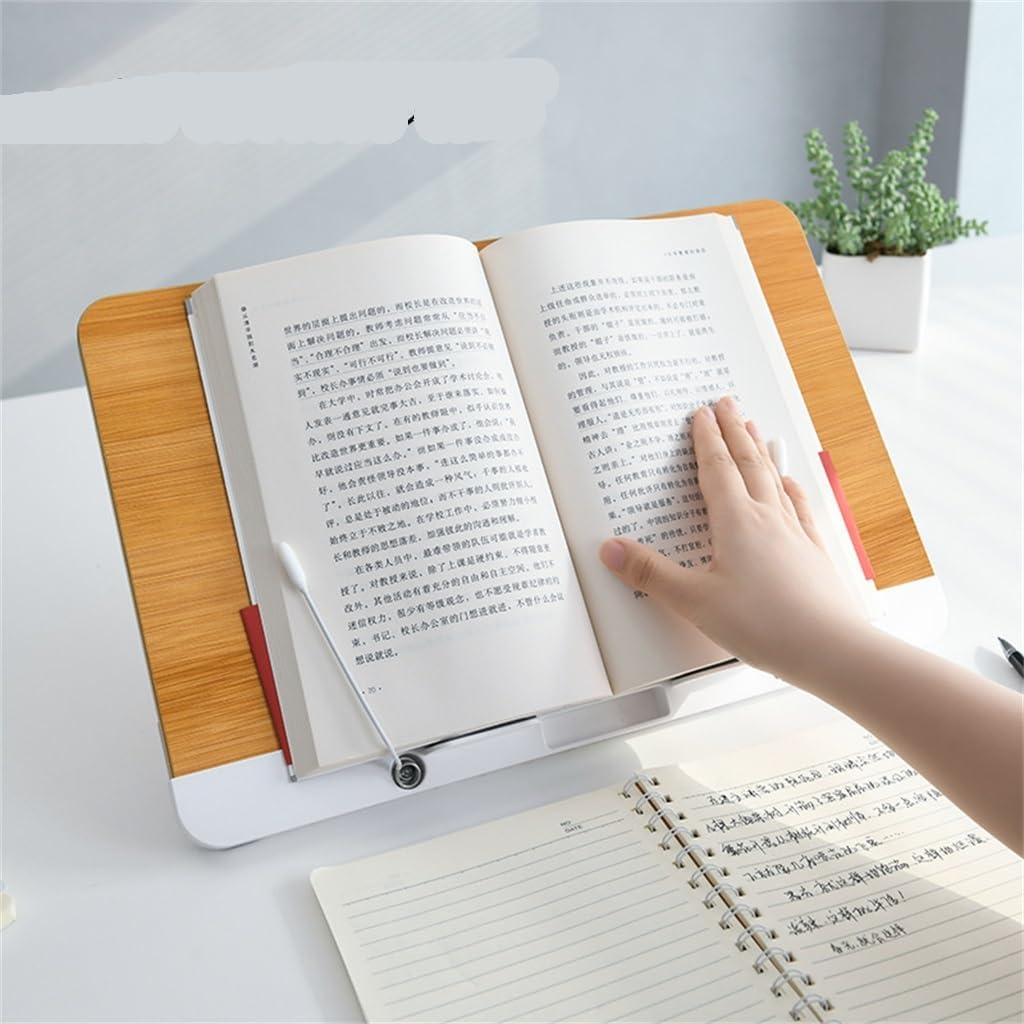 Reading Stand Multifunctional Shelf Desktop Wooden Flat Bookclip