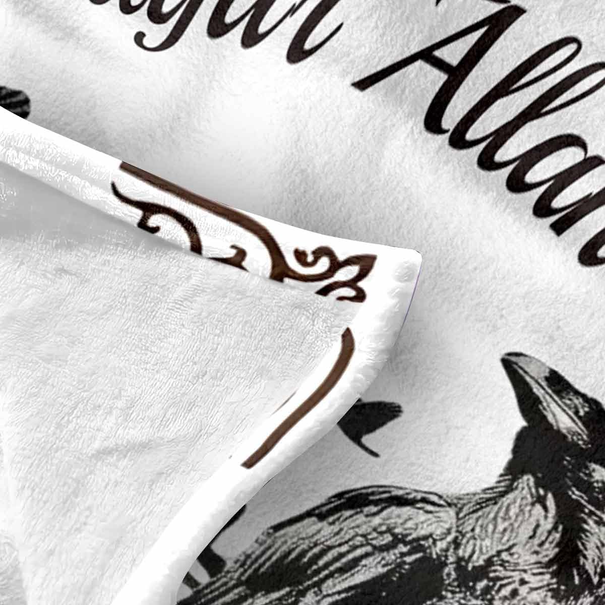 YWMAN Edgar Allan Poe & Raven Fleece Throw Blanket, Gothic Blankets Fuzzy Gifts for Sofa Couch Bedroom (50" x 60", The Raven)