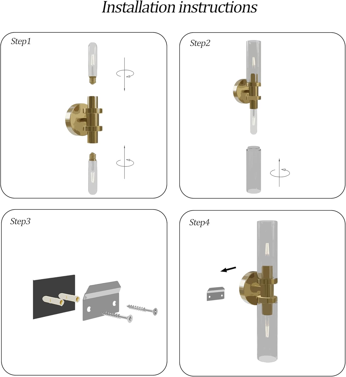 Rechargeable Battery Operated Wall Sconce Set of 2, 8000mAh Cordless Wall Lights with Dimmable, Timer Function, 3000K Warm White, Easy Install for Living Room, Bedroom, Gold Finish, Bulbs Included