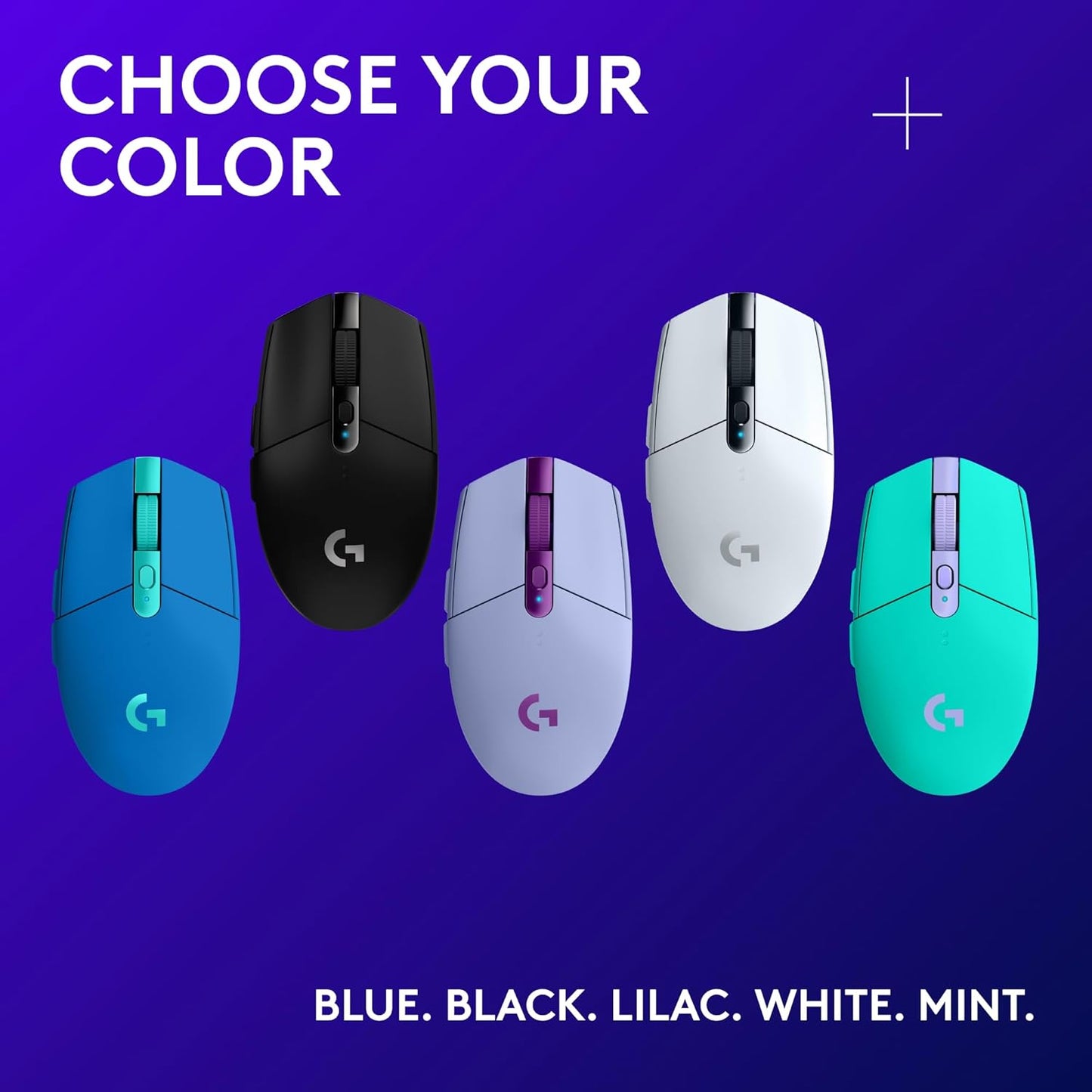 Logitech G305 Lightspeed Wireless Gaming Mouse, Hero Sensor, 12,000 DPI, Lightweight, 6 Programmable Buttons, 250h Battery, On-Board Memory, Compatible with PC, Mac - Lilac