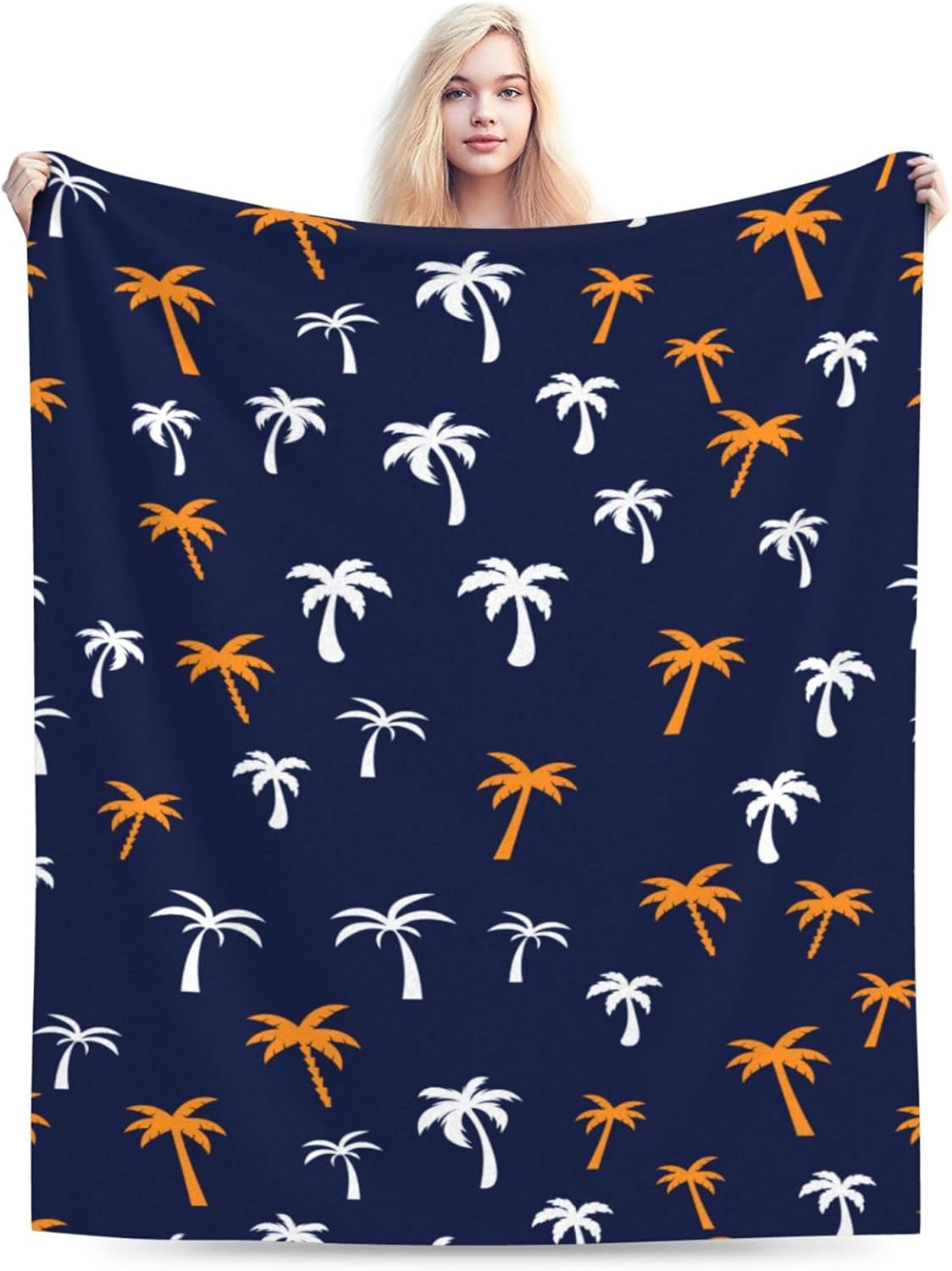 Coconut Palm Tree Throw Blankets All Season Ultra Soft Warm Summer Tropical Theme Fleece Blanket for Home Bed Sofa Couch Chair Outdoor Travel Camping 40x30 Inch