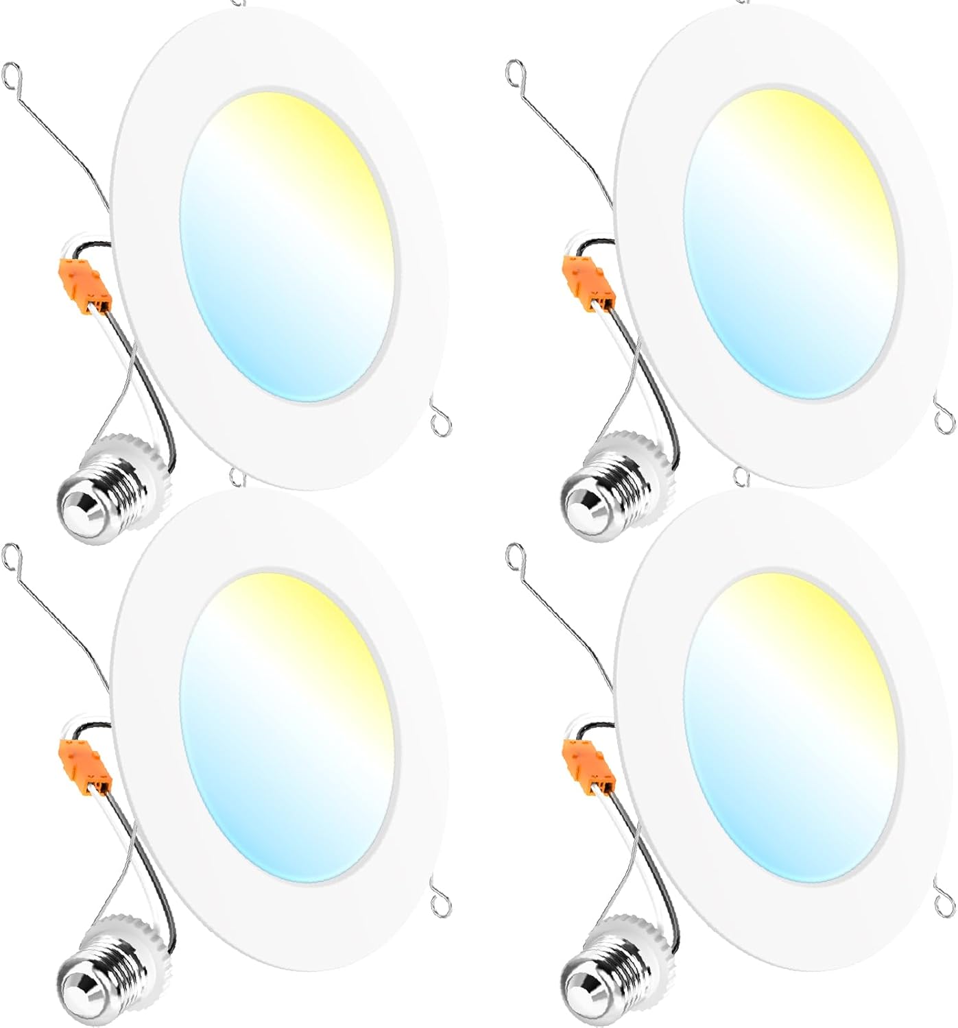 Sunco Retrofit LED Recessed Lighting 6 Inch, Can Lights for Ceiling, 1200 LM, 15W, Selectable CCT 2700K/3000K/4000K/5000K/6000K, Dimmable, Ultra Thin Flat Light Fixture UL 4 Pack.