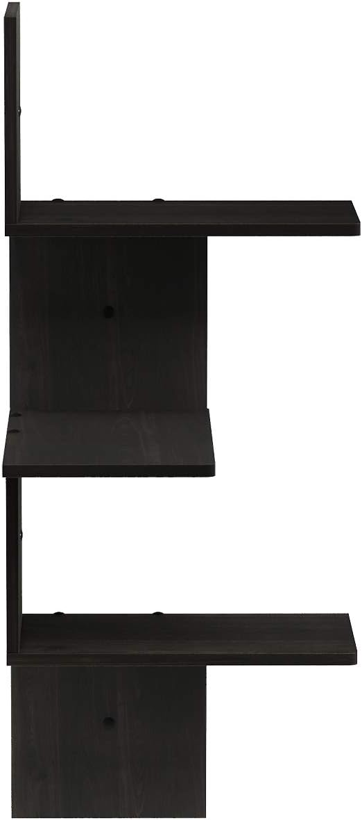 Furinno Rossi Wall Mounted Shelves, 3-Tier Rectangle, Espresso/Black