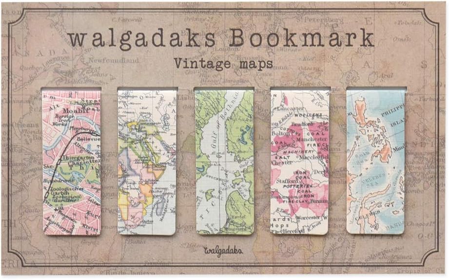 Monolike Magnetic Bookmarks Vintage Maps, Set of 5