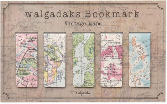 Monolike Magnetic Bookmarks Vintage Maps, Set of 5