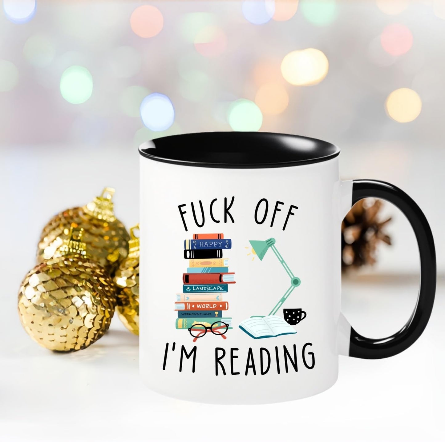Funny Coffee Mug for Book Lovers Readers, Novelty Fuck Off I'M Reading Coffee Cup, Reading Gifts for Bookish Bookworm Book Club Friends Reader