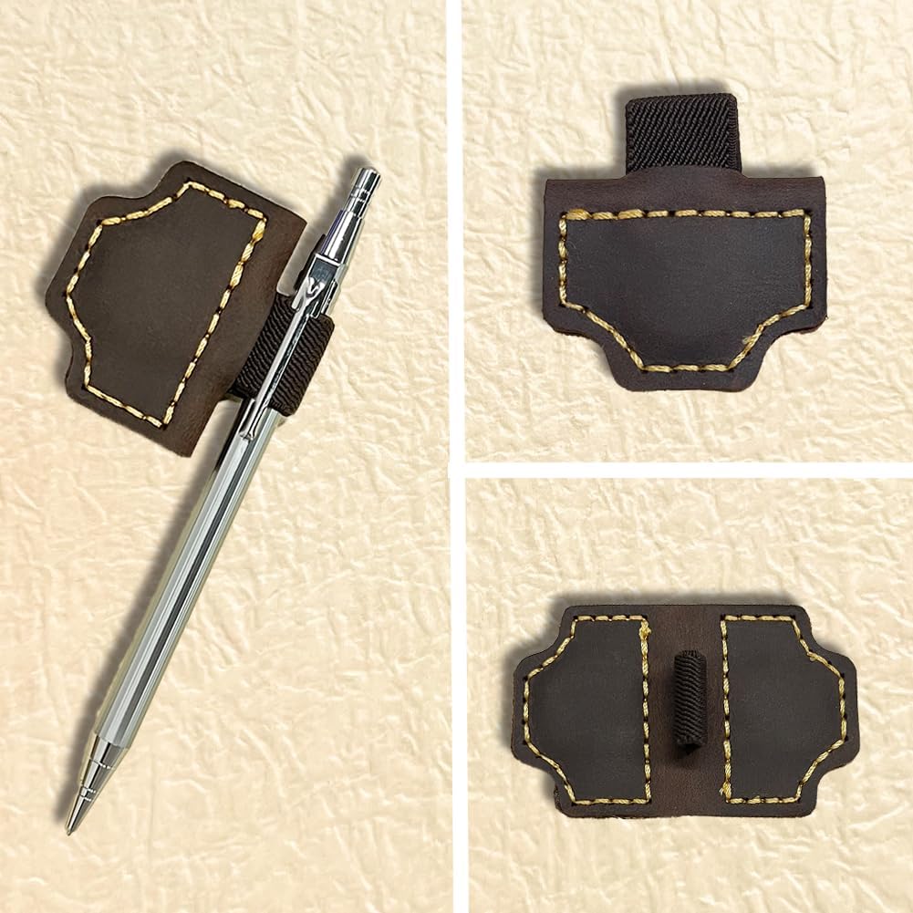 Magnetic Pen Holder Bookmark, Custom Magnetic Leather Pen Holder Bookmark, Leather Book Mark for Reading Women and Men Gifts for Booklovers(Coffee)