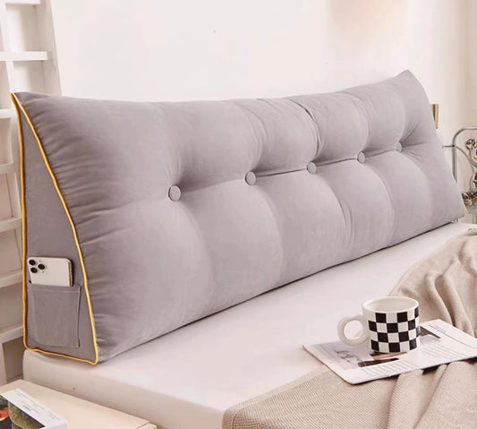 Triangular Headboard Pillow Backrest Positioning Support Bed Bolster Rest Reading Pillow with Removable Cover Soft Headboard Cushion for Sitting in Bed(Size:120x45x18cm,Color:E)