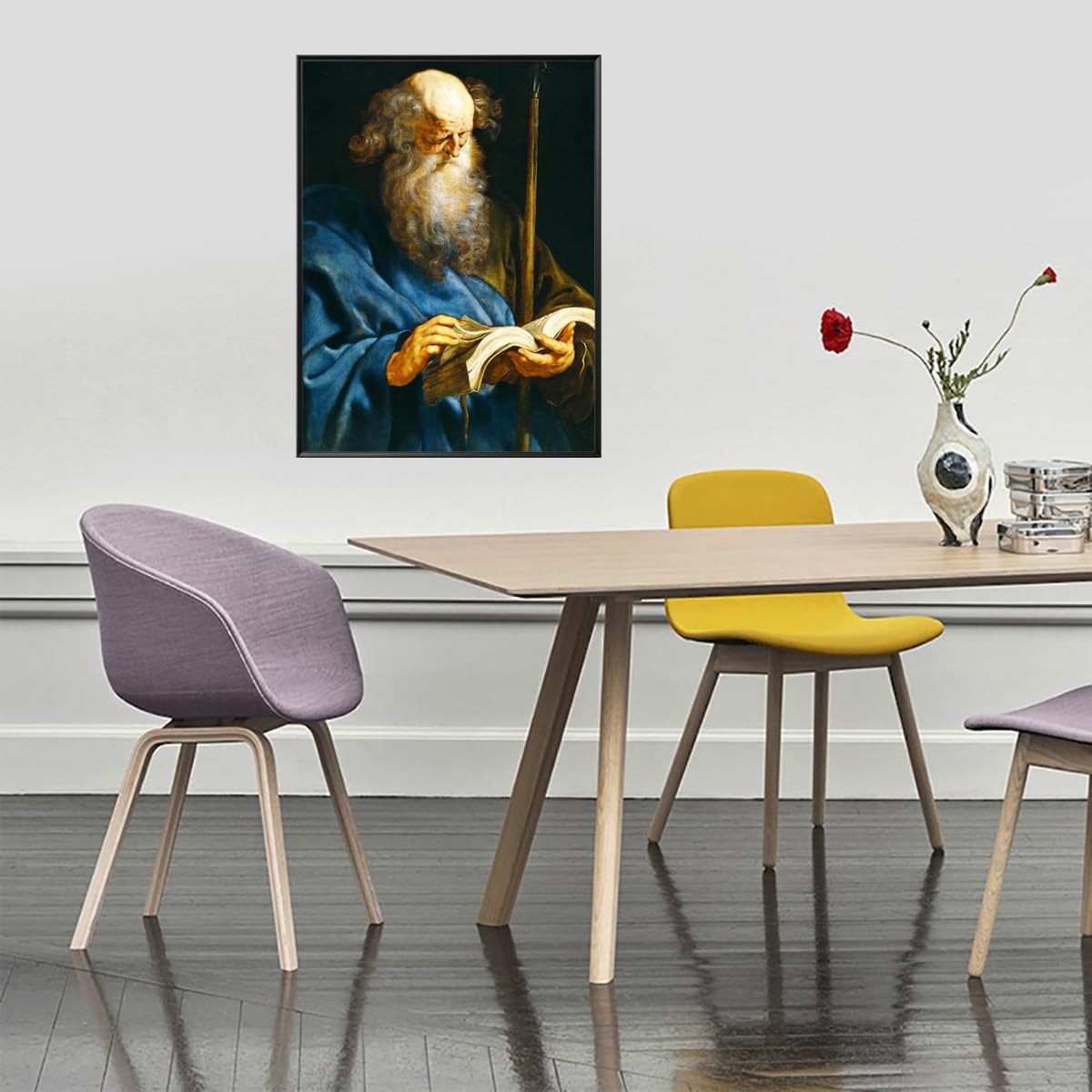 Peter Paul Rubens Paintings - The White-Bearded Old Man Reading a Book Canvas Wall Art, Self-Portrait of a Man Baroque Poster, Famous Oil Paintings Reproduction for Home Office Room Unframed (Color 9,12x16in/30x40cm)