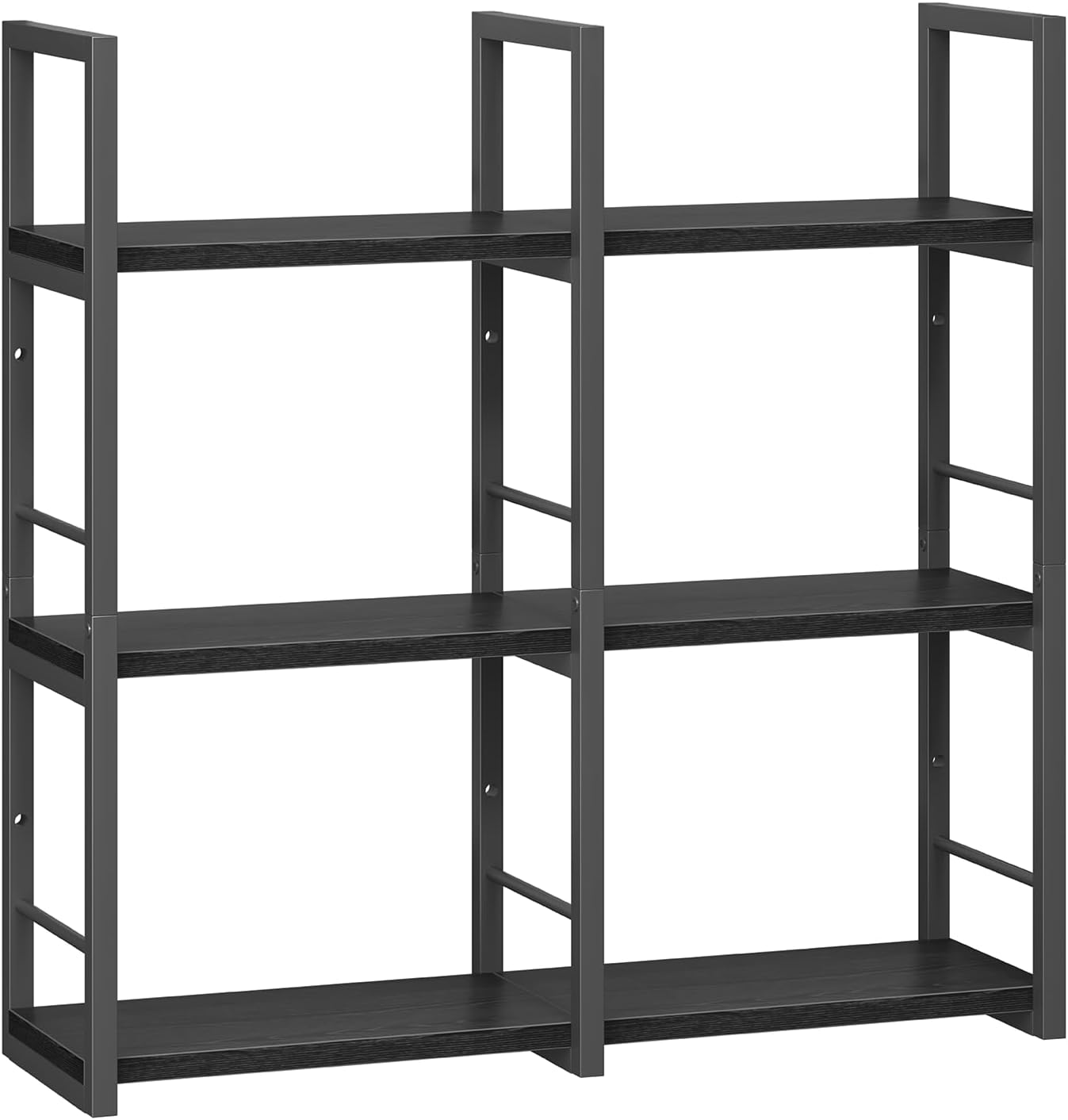 Wall Shelves, 31.5 Inch Floating Shelves for Books and Home Decor, Large Wood Wall Mounted Shelves for Office Bedroom Laundry Bathroom Corner, Black