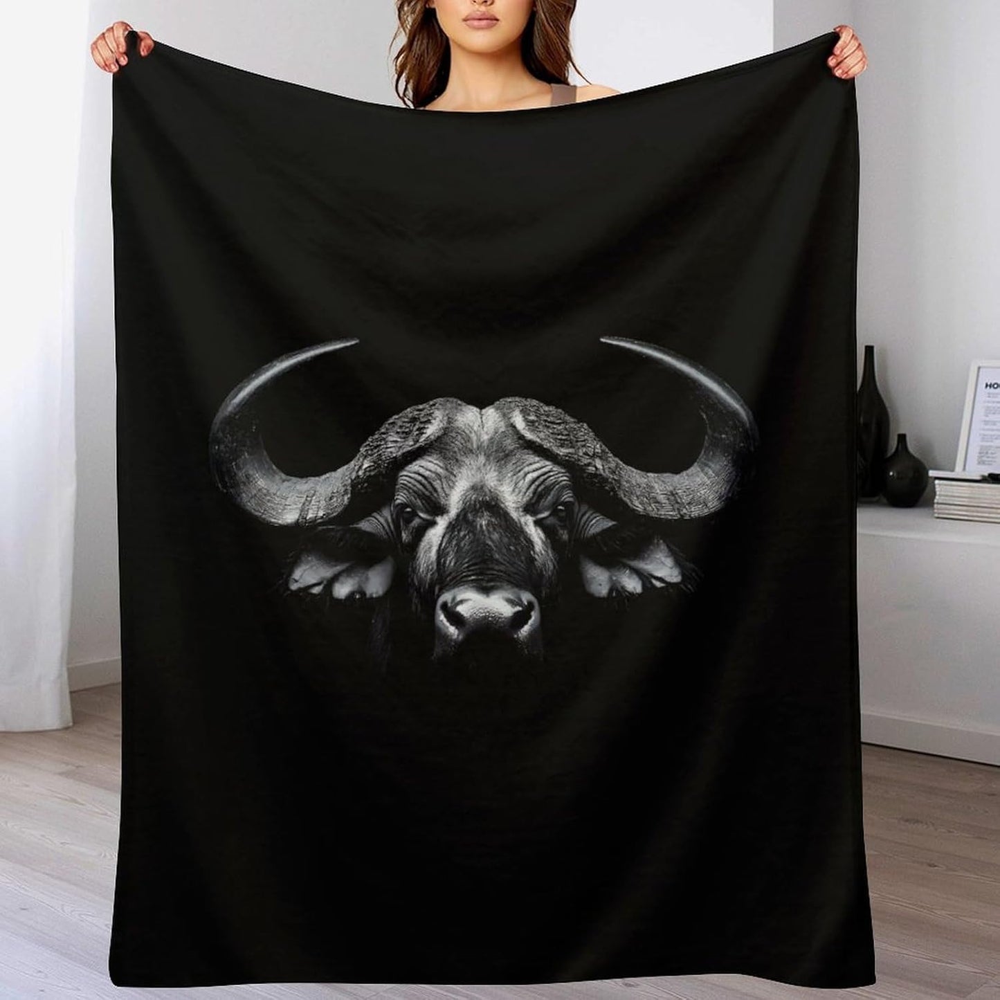 Cape Buffalo Fleece Bed Blankets Soft Throw Blanket Lightweight Plush Home Decor Gifts 40"*50" （100 * 130cm）