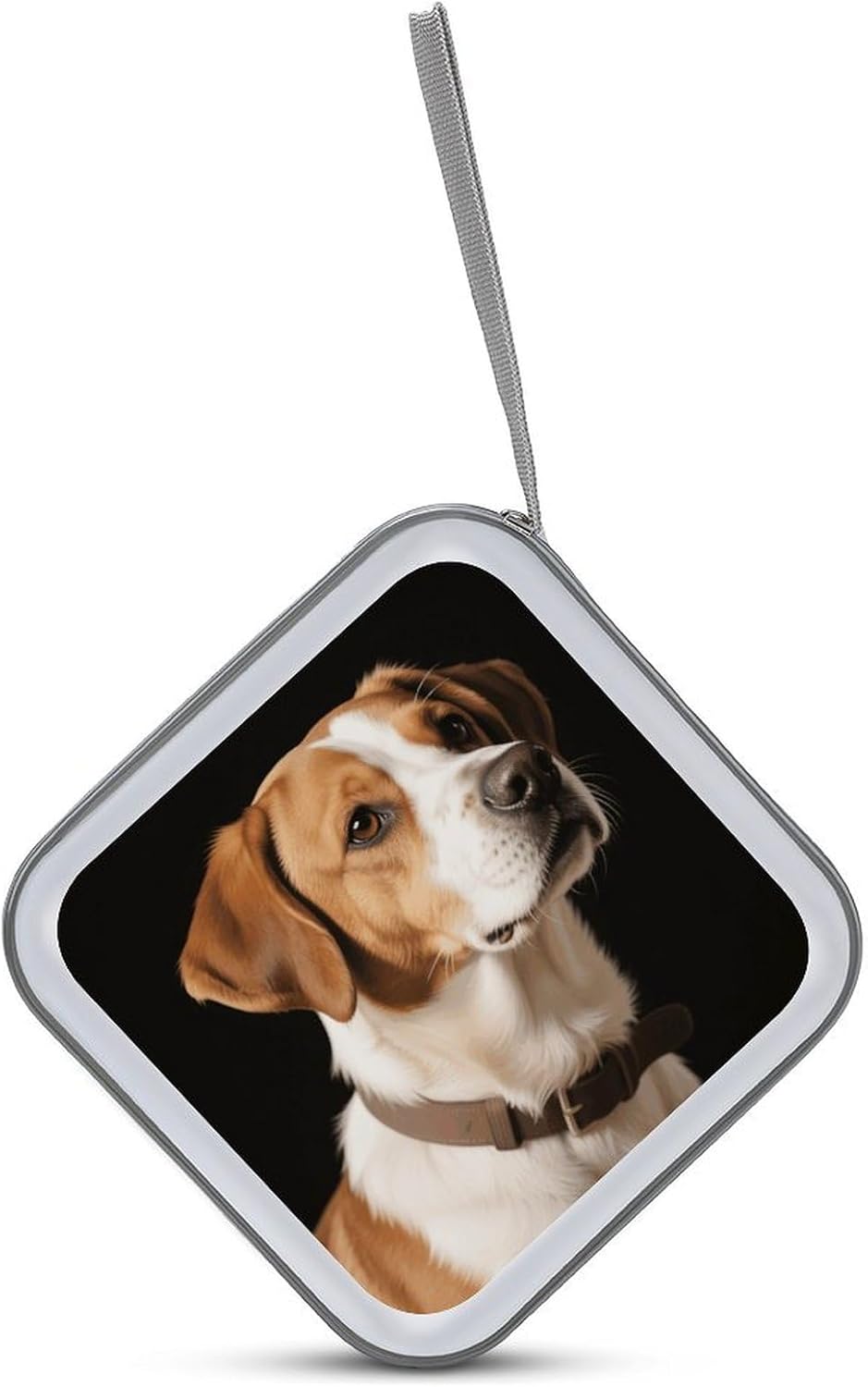 Dog CD Case Portable Zipper CD Case 40 Capacity Hard Plastic DVD Cases Holder Large Storage Disc Wallet Bag for Car Home Travel DVD Collection Bag