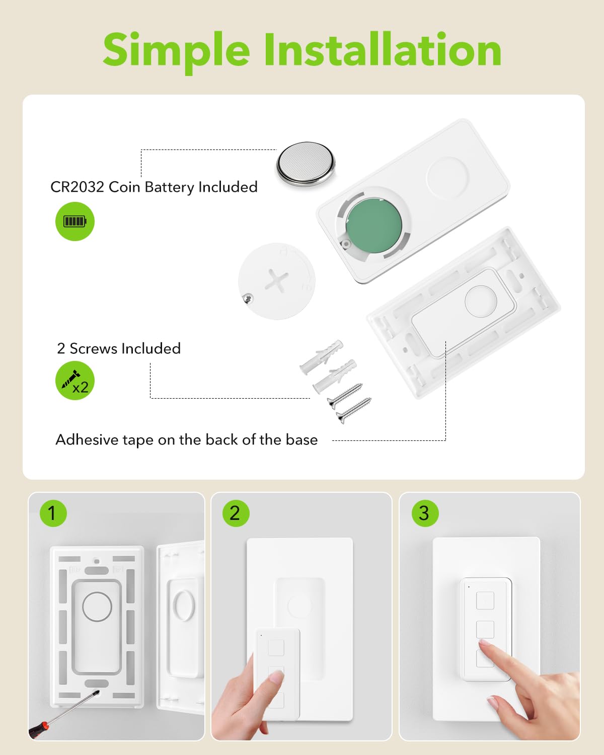 Remote Control Outlet Plug Switch, BN-LINK Wireless Light Remote Switch - Magnetic Removable, No Wiring Needed for Lamps, Lights, Fan, 100ft RF Range, 100ft RF Range, Pre-Programmed