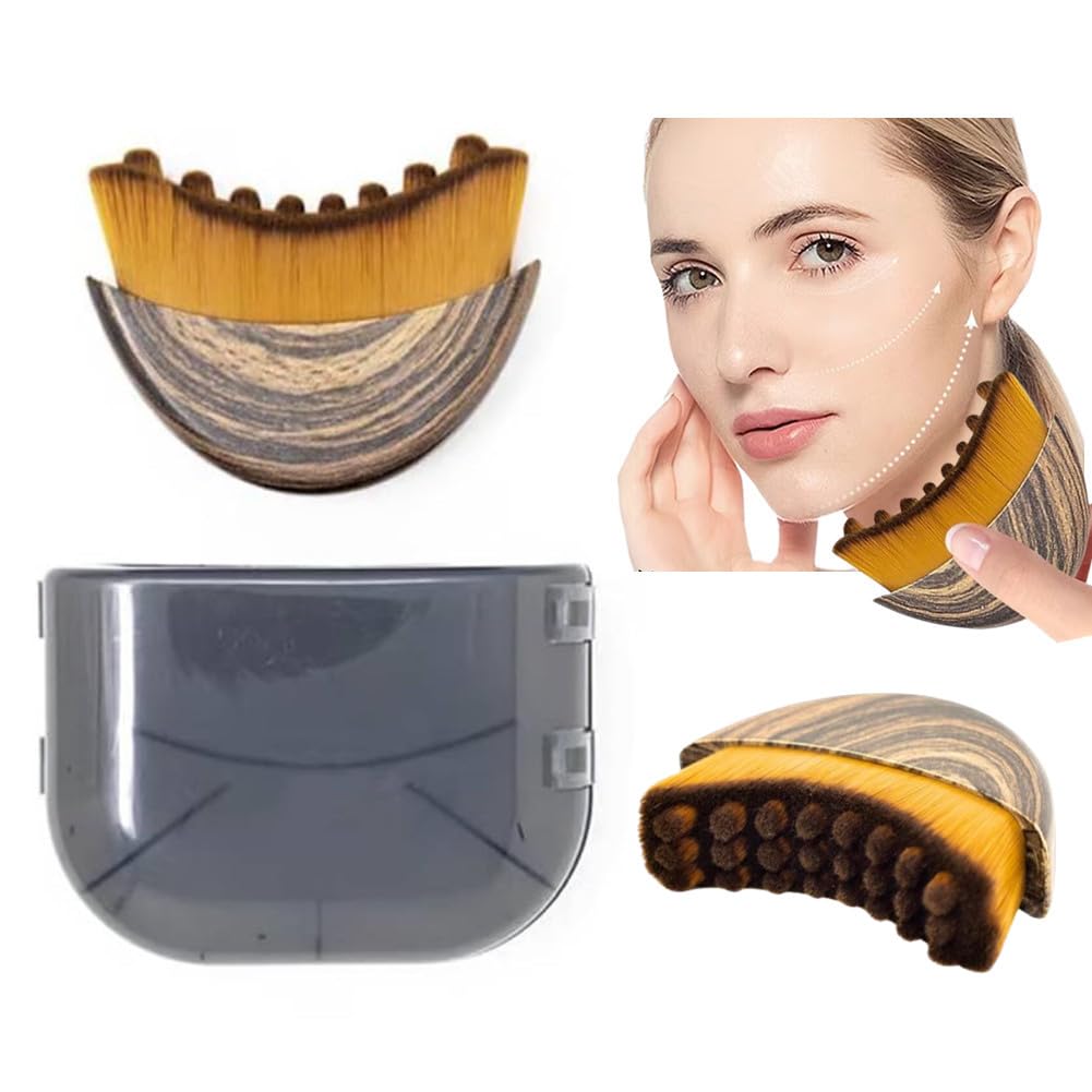 1/2 PCS Lymphatic Contour Face Brush for Sculpting – Anti-Puffiness, Detox & Lift, Improves Skin Glow & Absorption