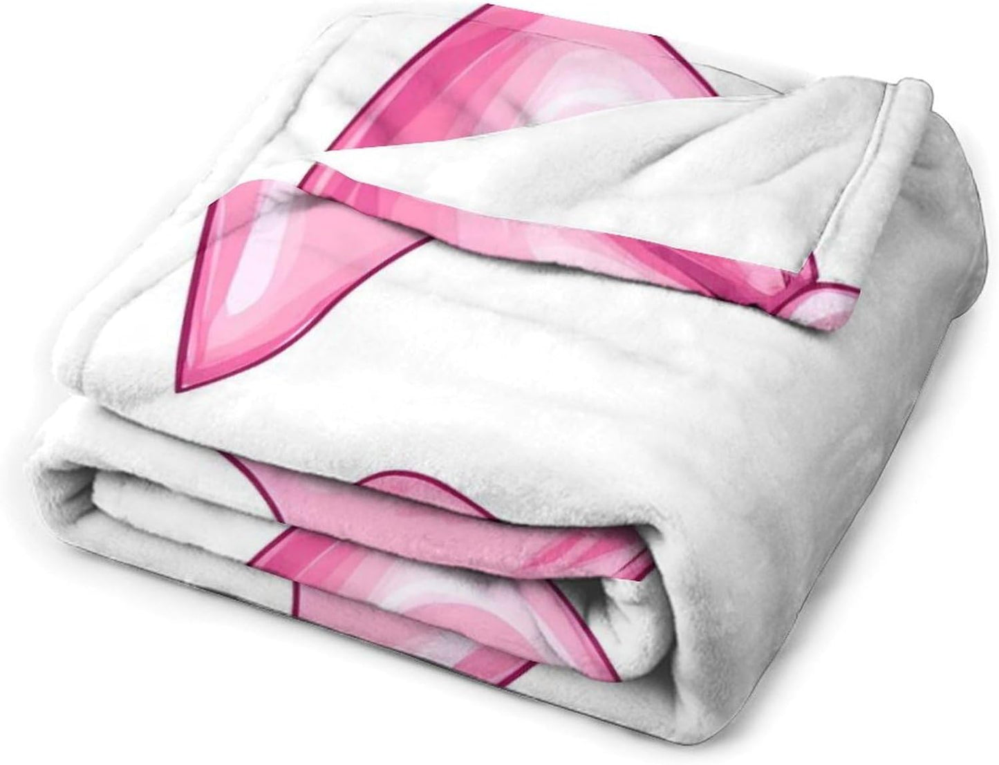 Bow Print Throw Blanket for Couch Bed Plush Cozy Fuzzy Flannel Blanket for All Season 40"x50"