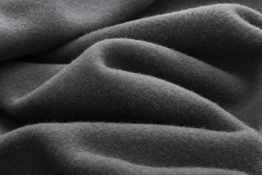 Thick Warm Wool Blankets,500GSM Heavy Blanket,100% Wool Blanket Twin Size,Wool Blanket Camping,Twin Wool Blankets for The Bed,Wool Outdoor Blanket(Dark Grey,80x60In)