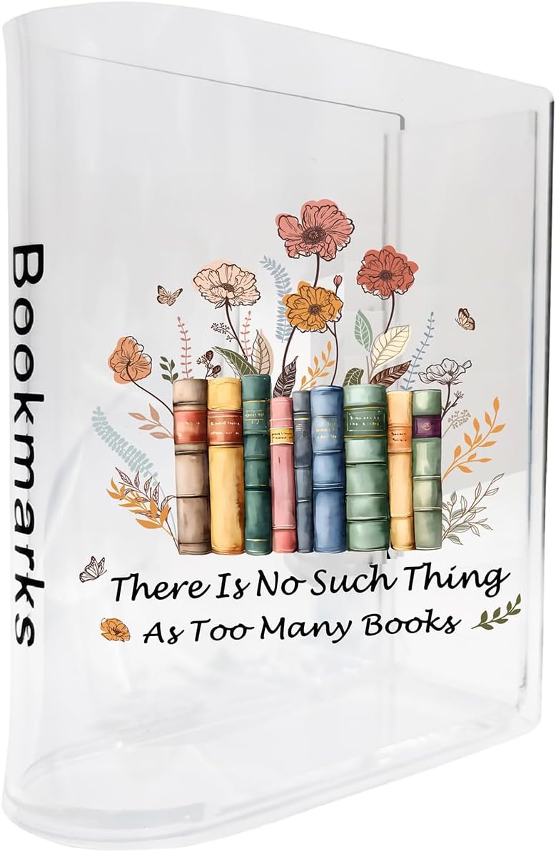 Bookmarks Holders Bookshelf Bookcase Decor, Home Office Desk Organizer Accessory, Book Marks Pencil Pen Holder, Friends Book Lover Gifts (Flower)