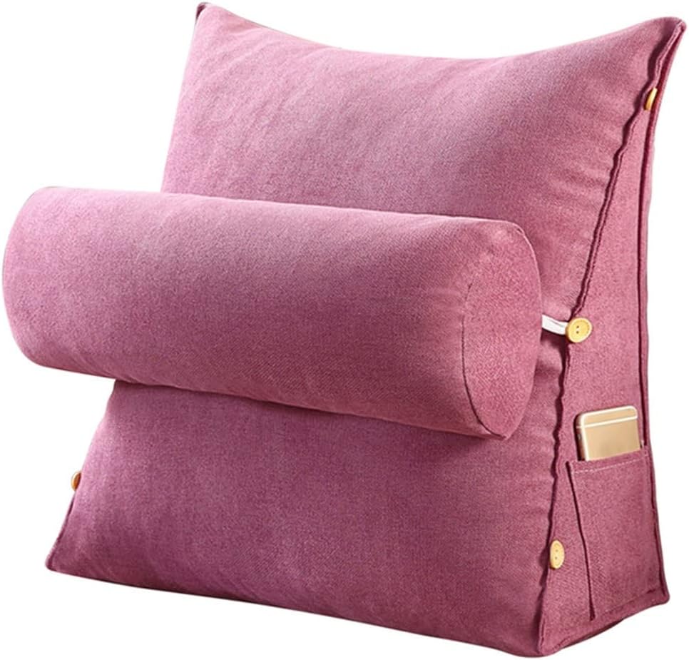 Velvet Reading Pillow Backrest Cushion Round with Filling Cotton Core Wedge Back Lumbar Support