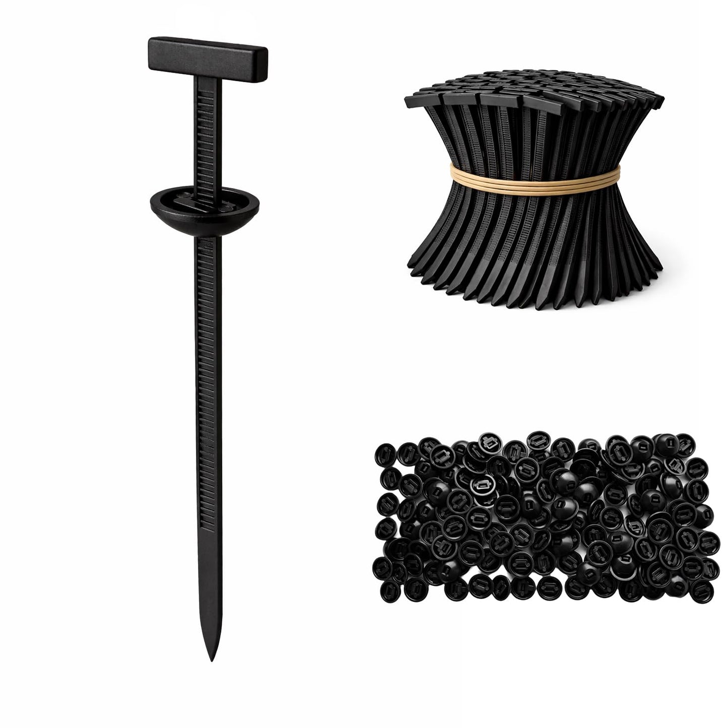 150Pack Nylon Universal Cable Tie Buckle, Zipper Clips for Cars, T Style Zip Ties Button Fixion Tools, Automotive Plastic Rivet Push Pin, Auto Body Parts Trim, Bumper Retainer Fender Liner Door Panel