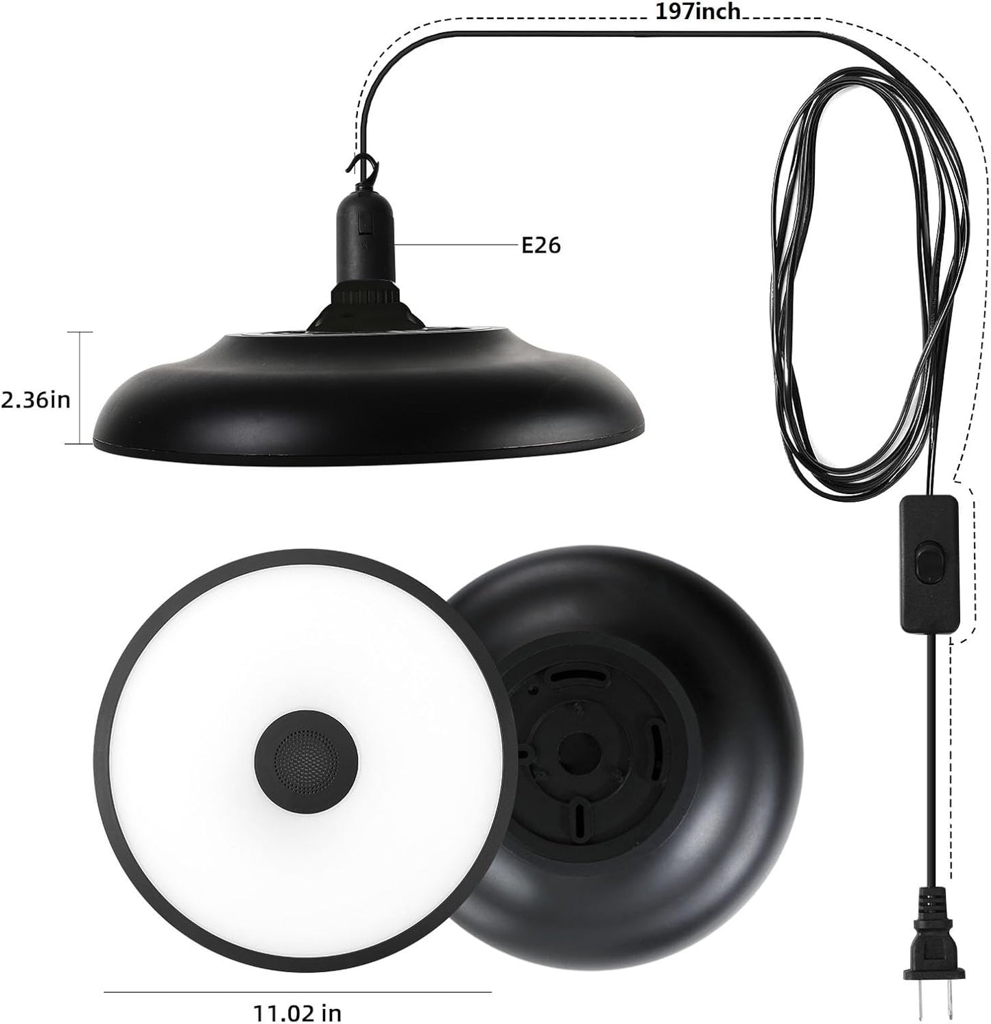 HOREVO Plug in Pendant Light Hanging Lamp Fixture for Kitchen Island 18W Farmhouse Adjustable Pendant Lighting with Color Change for Kitchen, Bar, Dining Room, Bedroom, Living Room, Entryway, Garage