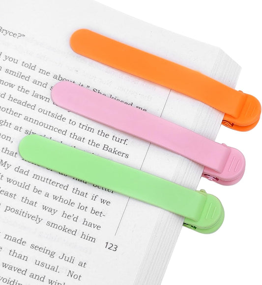 3 Pack Automatic Bookmark, Silicone Page Holder Clips for Reading, Smart Book Marks for Women Men Kids, Unique Reading Accessories and Clever Teacher Book Lovers Gifts