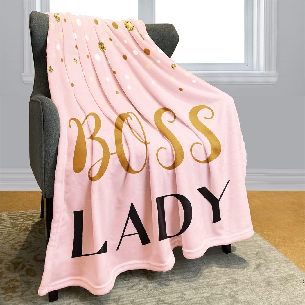 Soft Warm Fleece Throw Blanket for Couch Sofa and Bed Boss Lady Pink 60"X80"