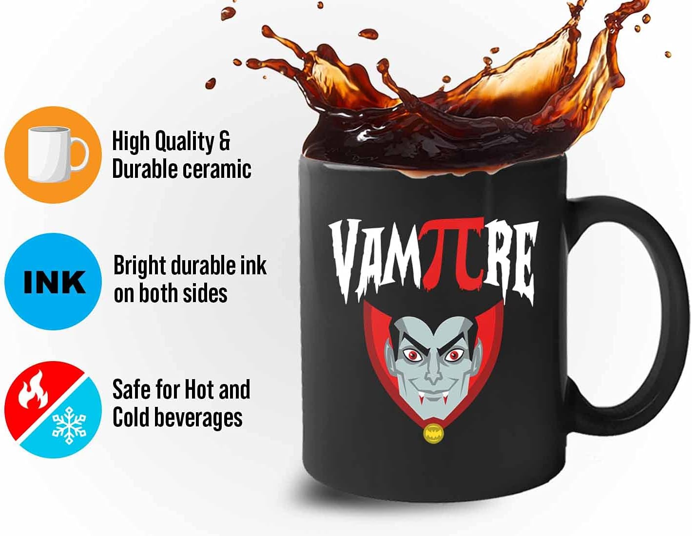 Bubble Hugs Math VamPIre Mug Black 11 Oz - Funny Reading Book Lovers Literary librarian Halloween Reader - Hellowin, October, Costume, Cospla Horror, Ancient, Festival, Holida Decoration Ideas,