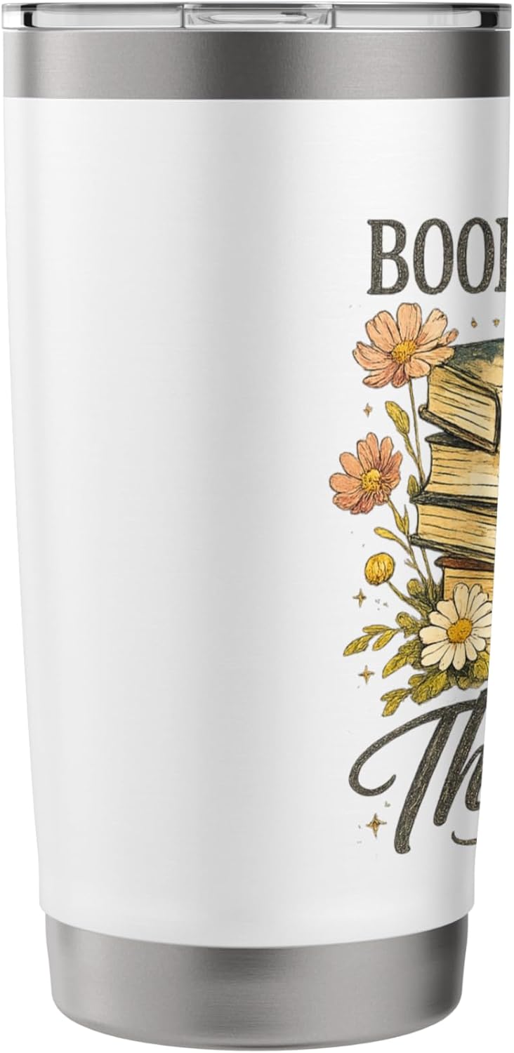 Books Are My Therapy Vintage Book Lover Aesthetic Stainless Steel Insulated Tumbler