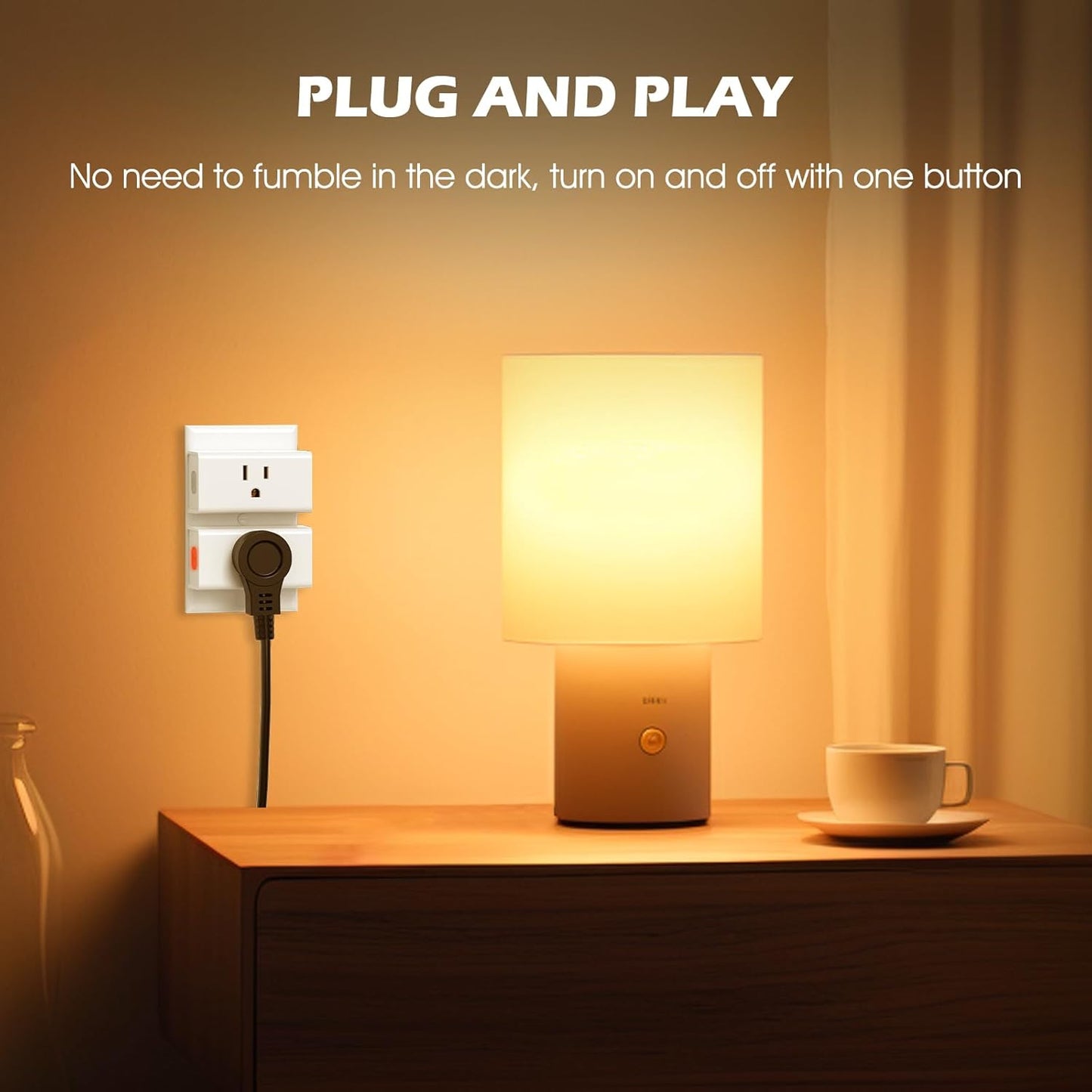 SURNICE Mini Remote Control Outlet On Off Switch Plug for Christmas Lights, 260ft RF Range, Wireless Remote Light Switch 1800W/15A, White, FCC Listed(1 Remote + 3 Outlets)