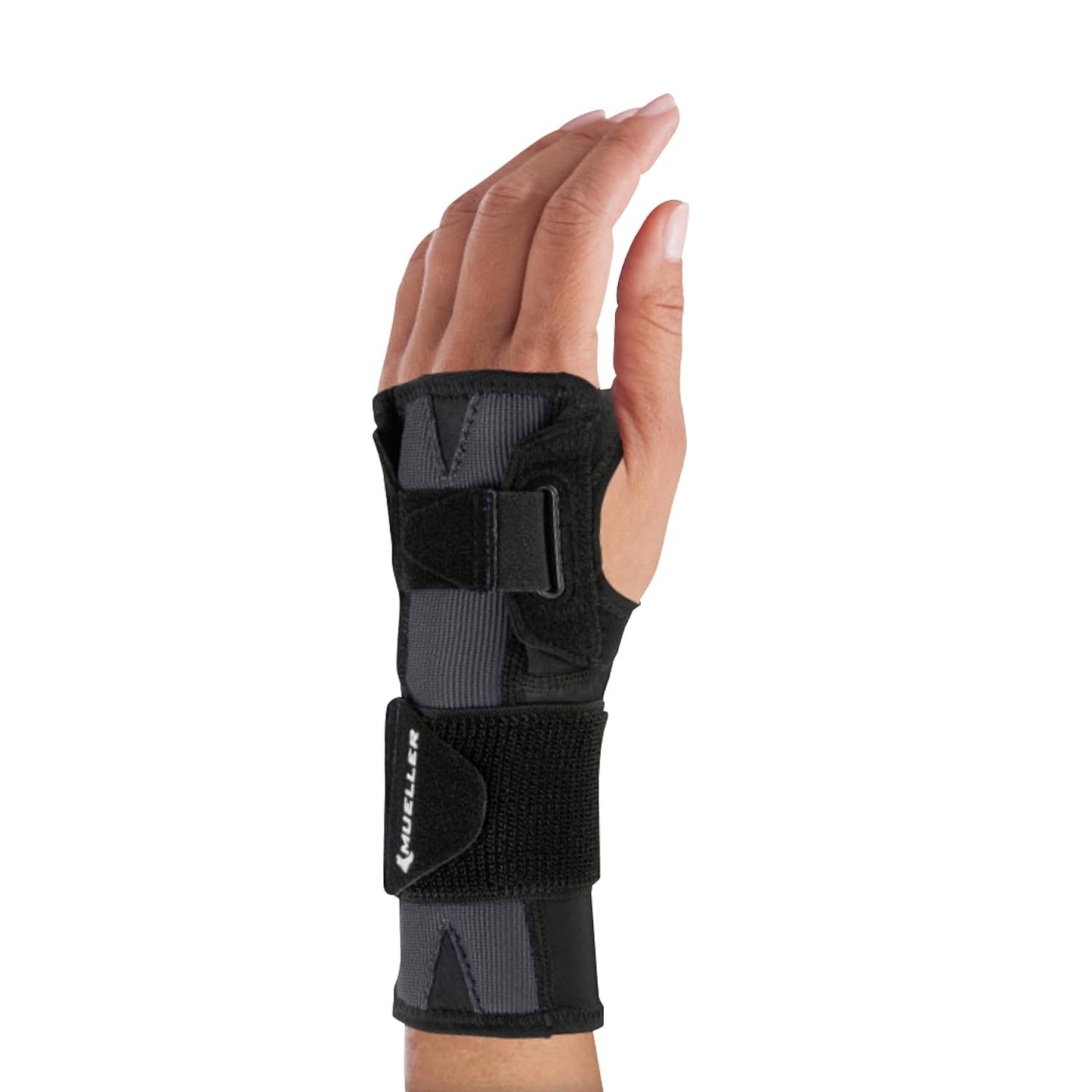MUELLER Sports Medicine Comfort Flex Wrist Stabilizer, Wrist Pain Relief Support for Men and Women, Ideal for Carpal Tunnel, Tendinitis, Arthritis, Black, One Size