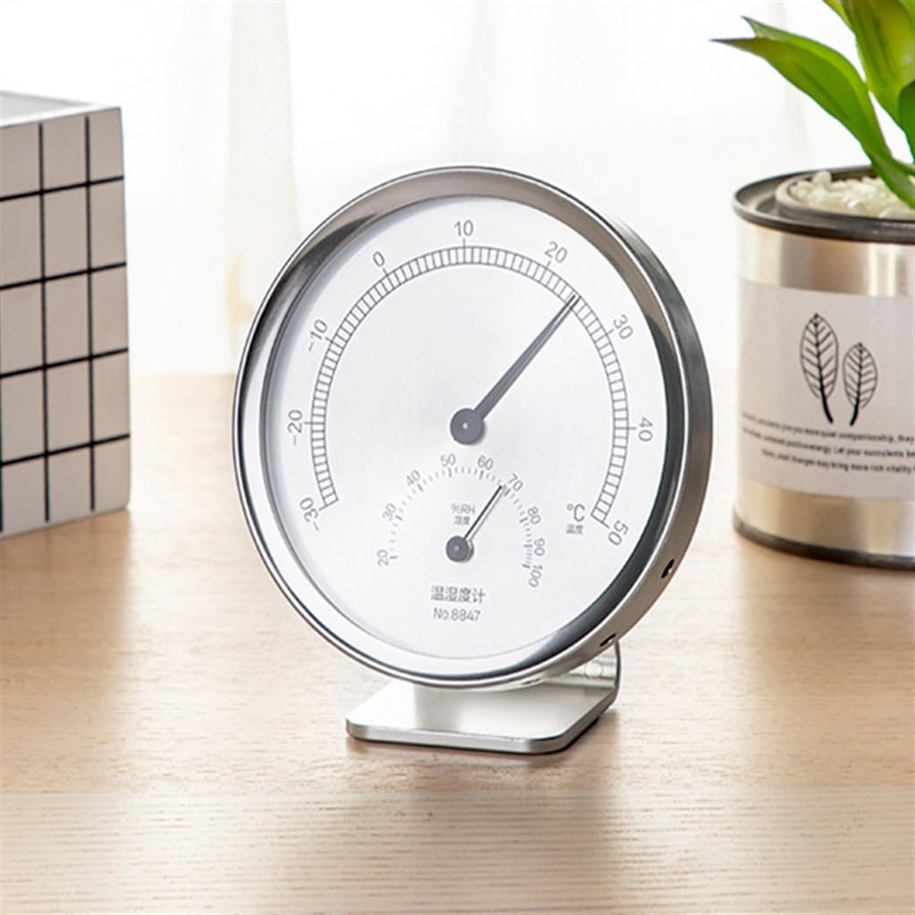 Metal Temperature and Humidity Meter Home Hanging Dual-use Office and Dry Thermometer
