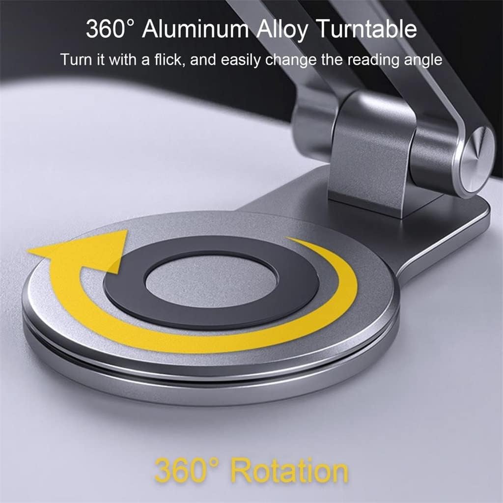Book Stand Reading Holder in Bed Rotatable Support 360 Aluminum Alloy Turntable Portable Solid