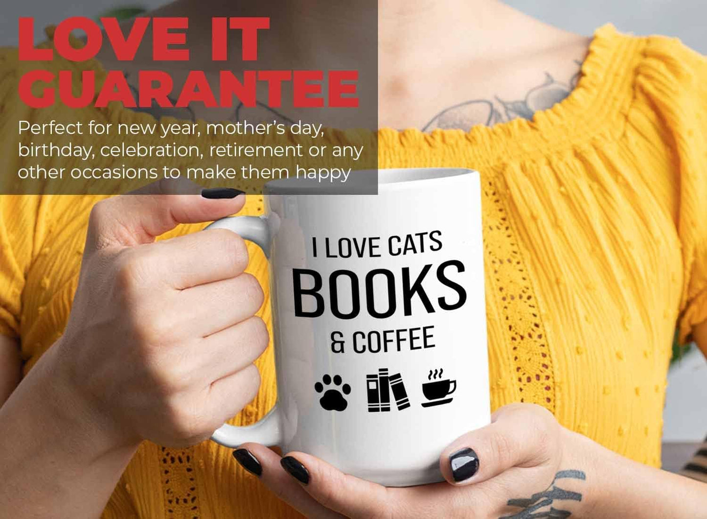 Bubble Hugs Book lovers Coffee Mug 15oz White - Cats Books Coffee - Author Writer Library Editor Introvert Lovers Cat Chill Relax Bookworm Reading