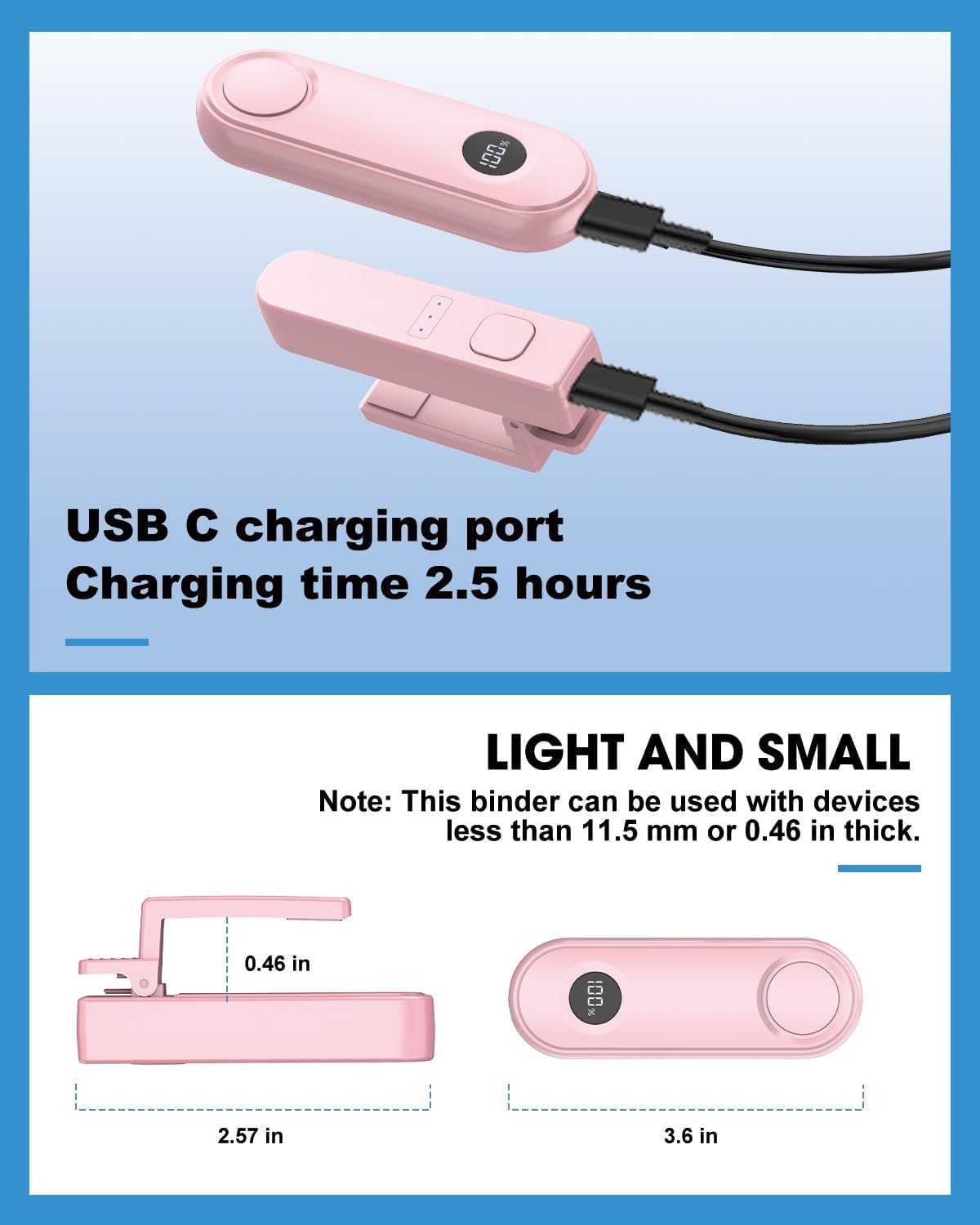 Remote Page Turner for Kindle Reading Accessories, Clicke for iPad iPhone Android Tablets E-Book Reading Noels, Camera Remote Shutter Selfie Controller, Pink