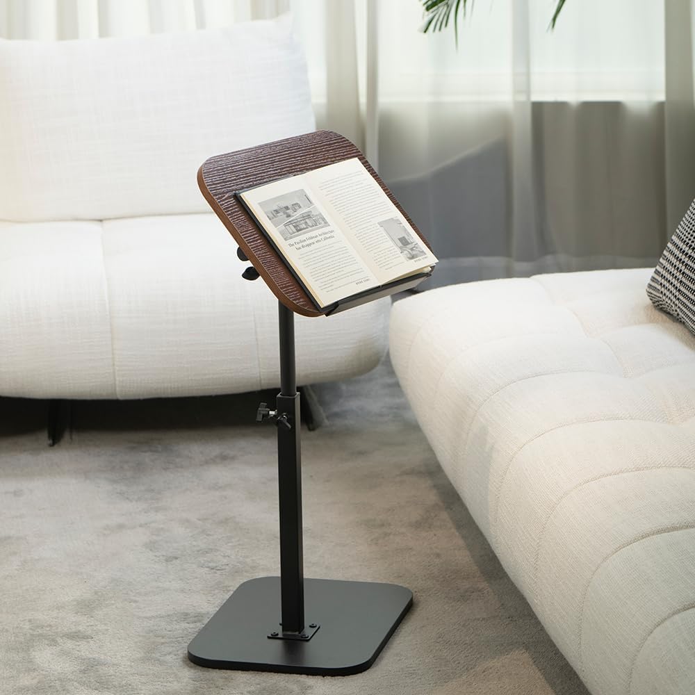 ACEQLYT® Small Adjustable Side Table, Adjustable Height & Flip-Over Panel Design & 360° Swivel, Couch Armrest C Shaped End Table, Laptop Stand for Couch